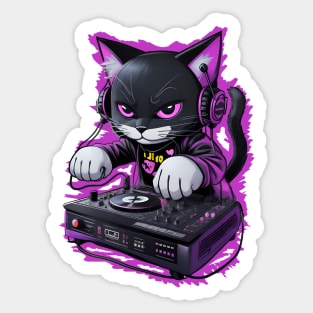 Rave DJ Cat Sticker